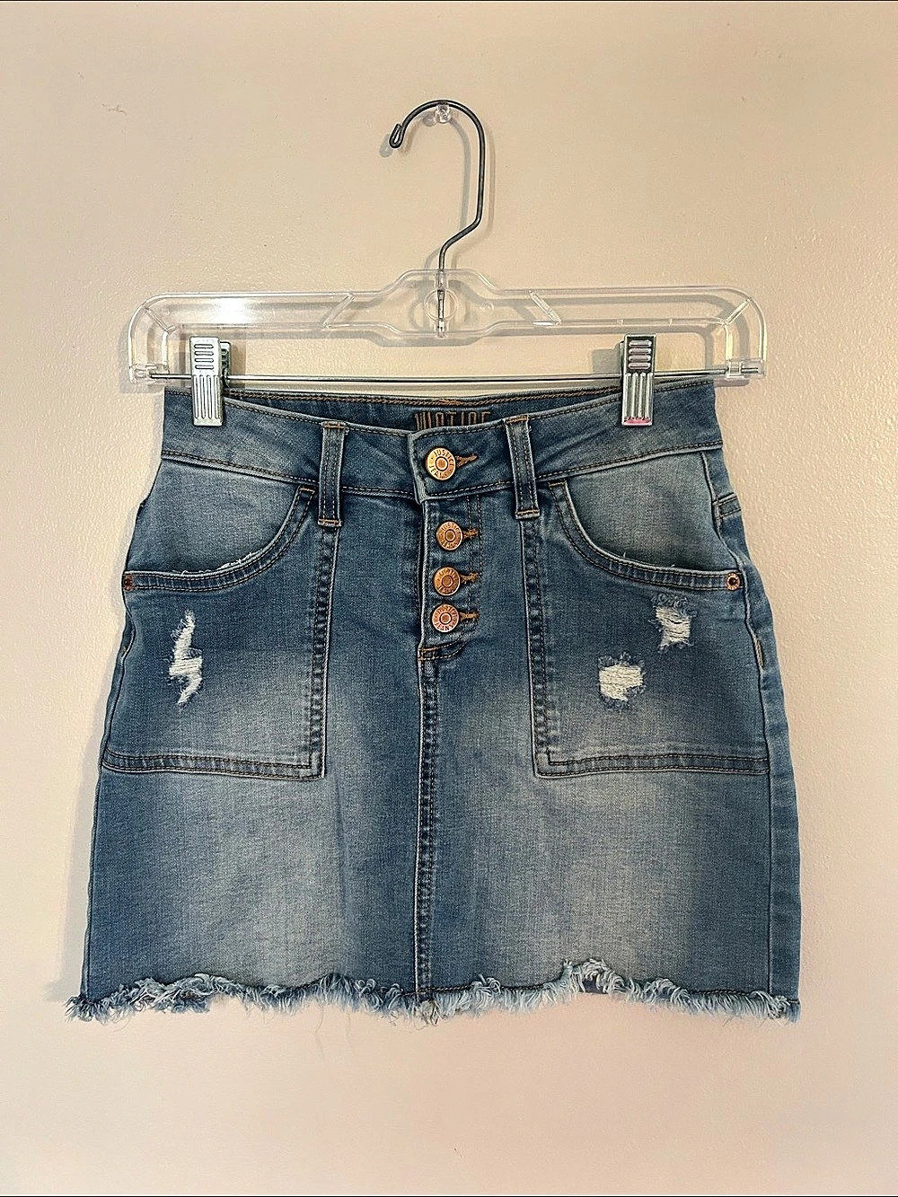 Girls Denim Mini Skirt in Blue